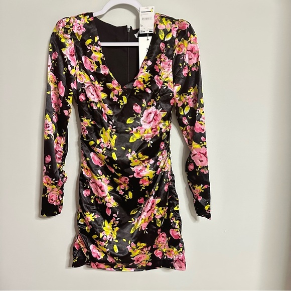 LIKELY - GABRIELA x Revolve Dress Party Cocktail | Satiny Floral Black 3541 BS - Picture 16 of 16